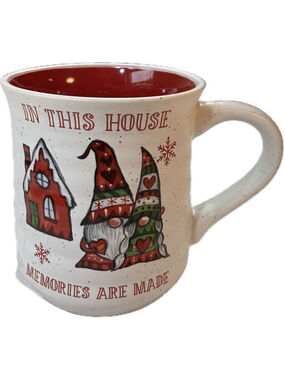Christmas Gnome Mug Peppermint & Pine Red Interior Farmhouse Holiday Coffee Cup